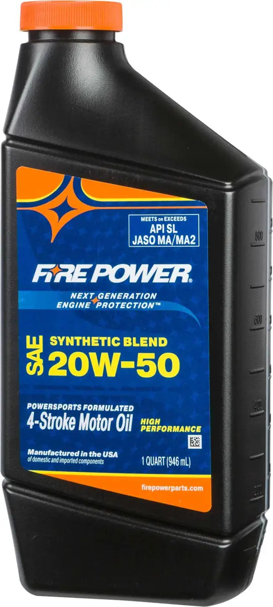 196975 Fire Power Synthetic Blend 4-Stroke Oil 20W-50 Qt 12/Case wps-841-10431