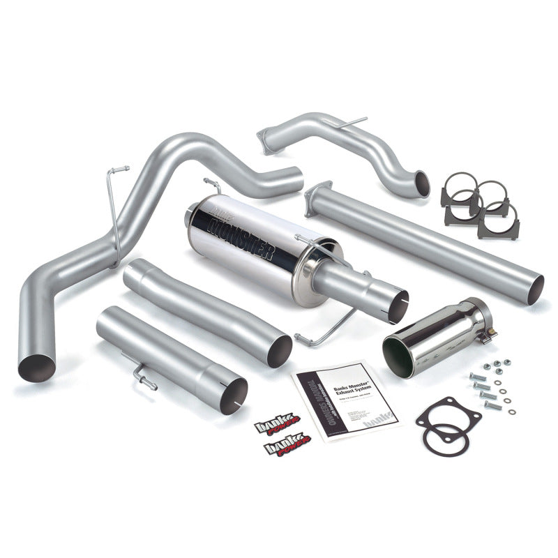 Banks Power 03-04 Dodge 5.9L SCLB/CCSB(Catted) Monster Exhaust Sys - SS Single Exhaust w/ Chrome Tip - 48640 gbe48640