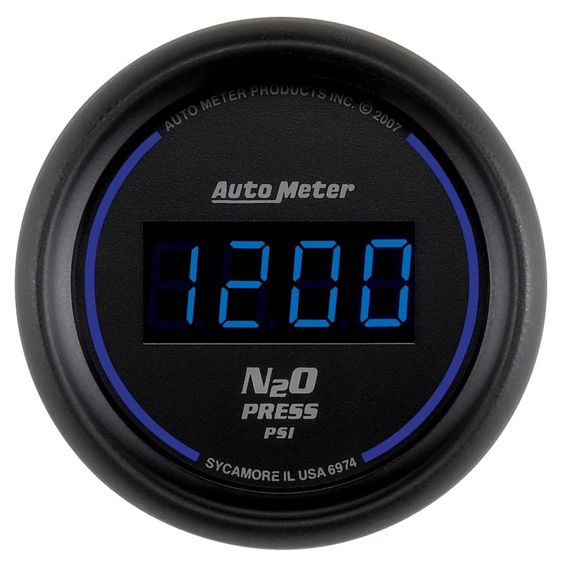 Autometer Ultra-Lite 2-1/16in 1600 PSI Digital Nitrous Pressure Gauge - Black - 6974 atm6974