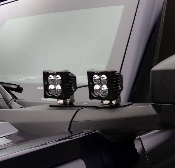 Ford Bronco Black Lower A Pillar LED Bracket for 4 3" LED Pod Lights by ZROADZ