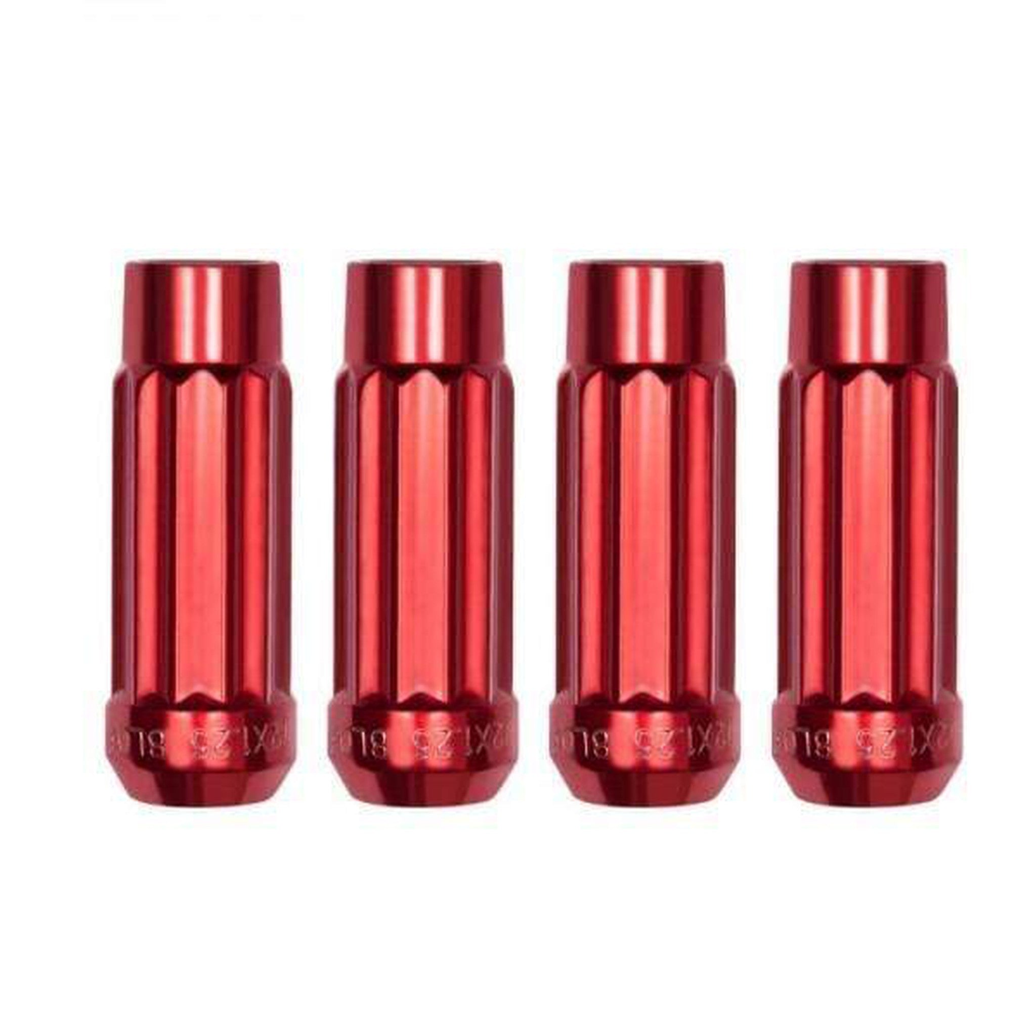 BLOX Racing 12-Sided P17 Tuner Lug Nuts 12x1.25 - Red Steel - Set of 20