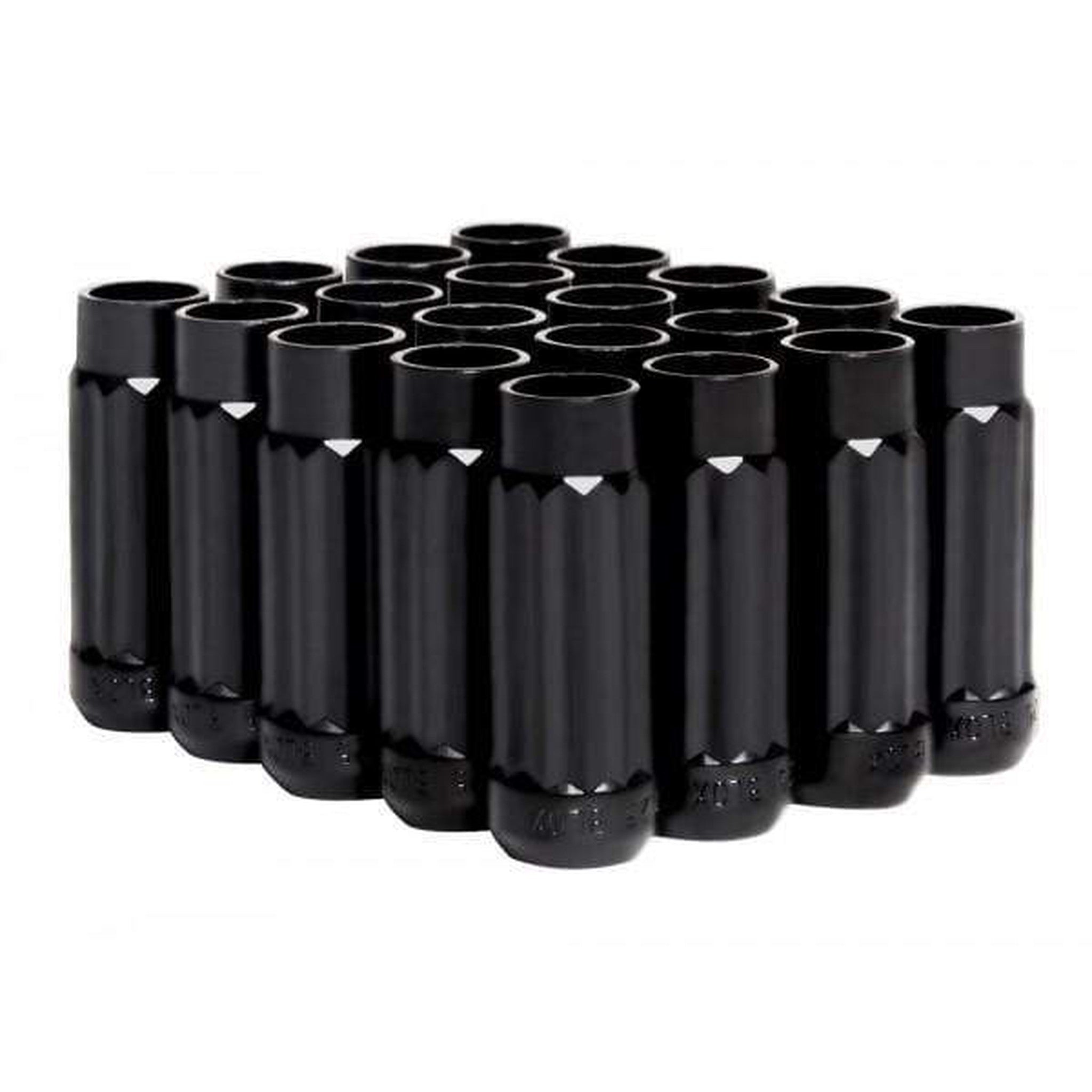 BLOX Racing 12-Sided P17 Tuner Lug Nuts 12x1.5 - Black Steel - Set of 20