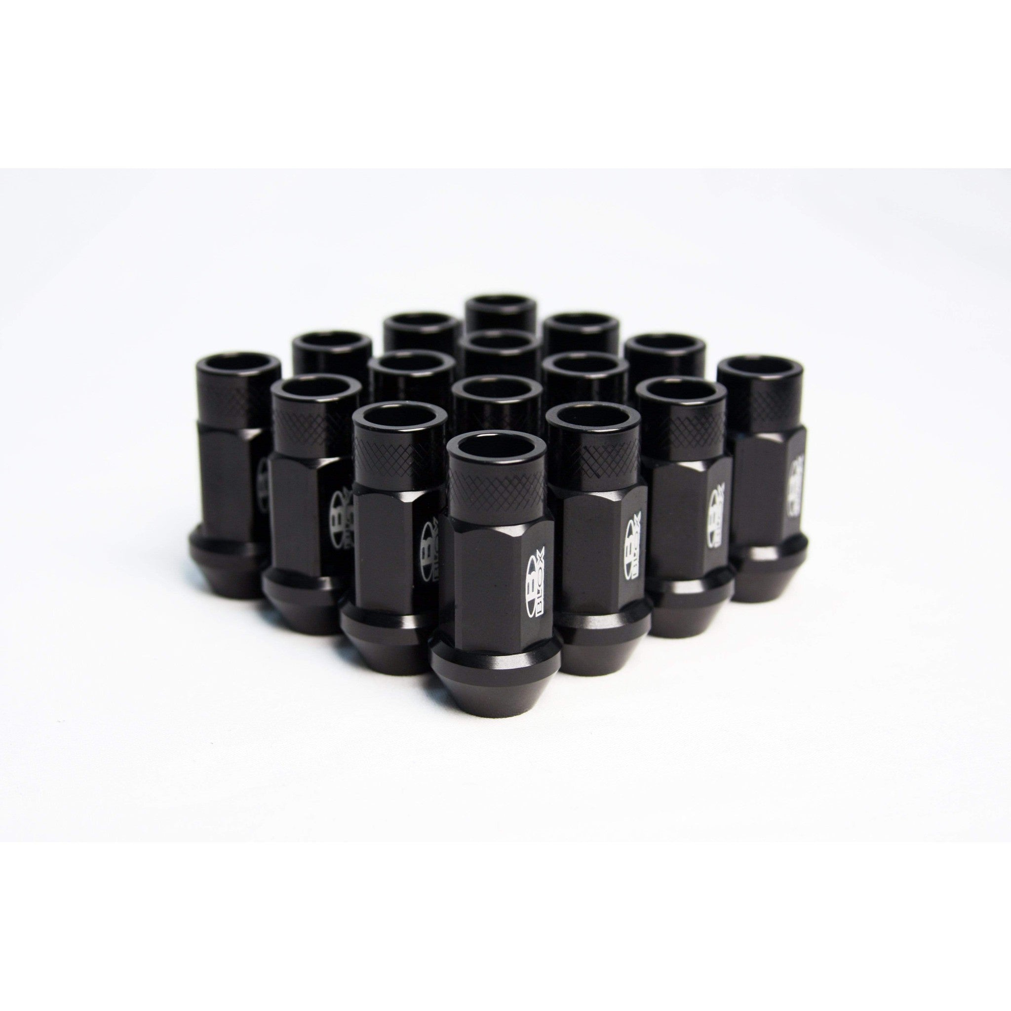 BLOX Racing Street Series Forged Lug Nuts - Black 12 x 1.5mm - Set of 20 (V2)