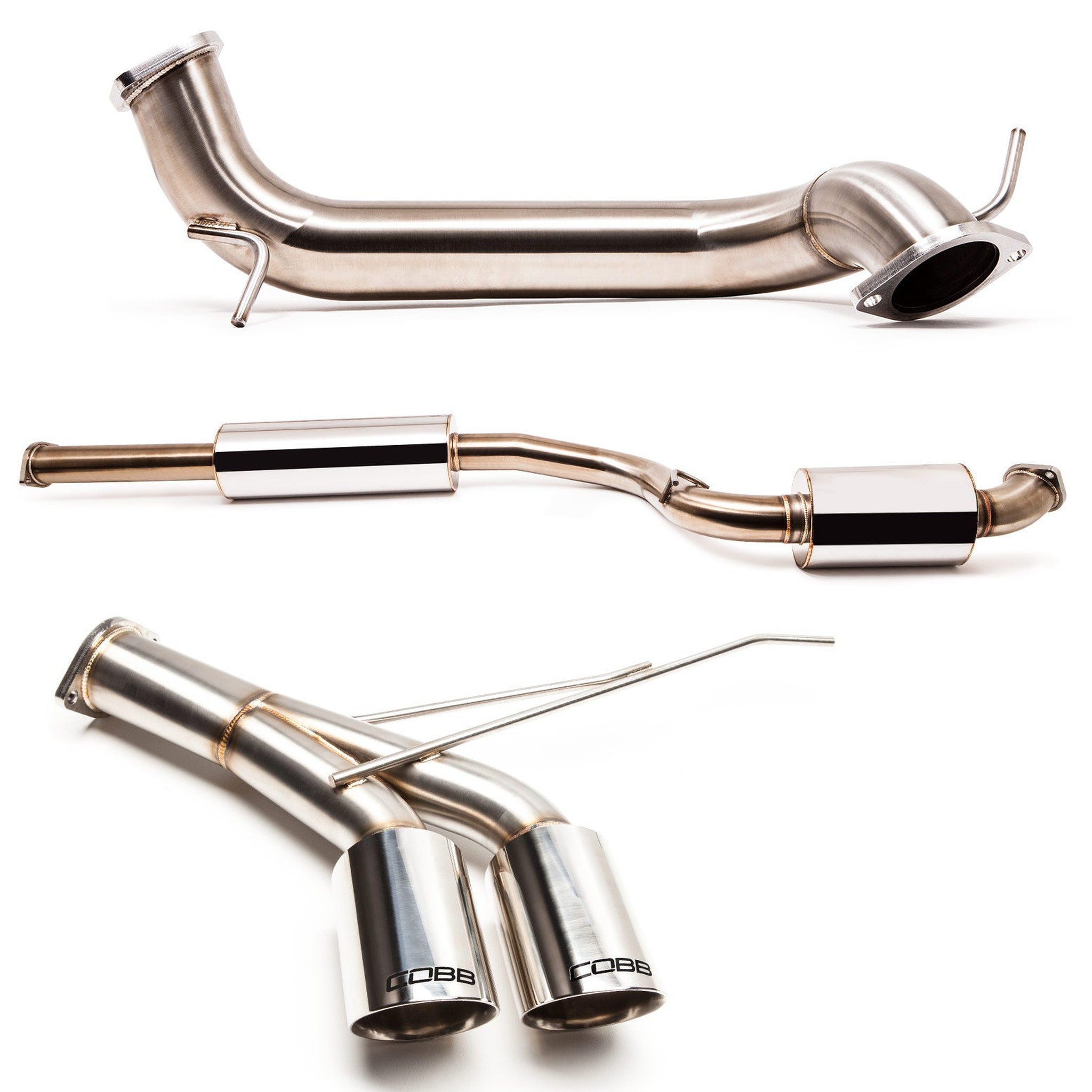 COBB 3in Stainless Steel Dual Tip Cat Back Exhaust Ford Focus ST 2013-2018 | 591100
