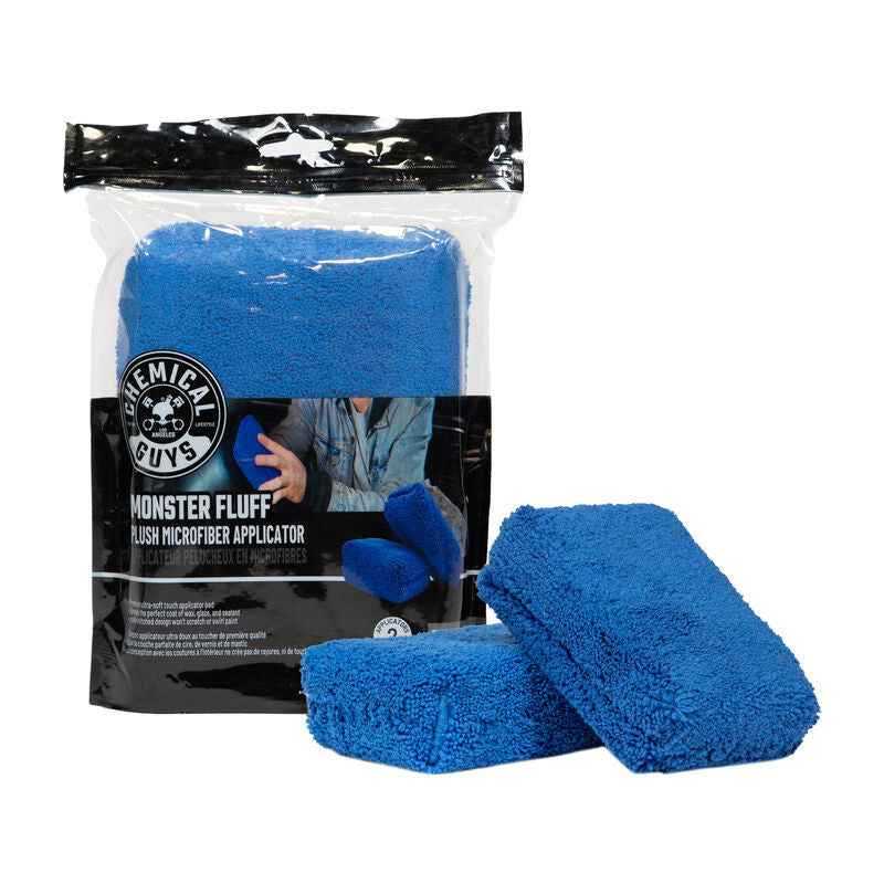Chemical Guys Plush Microfiber Applicator - 3in x 5in x 2in - Blue - 2 Pack - Case of 24 MIC28602