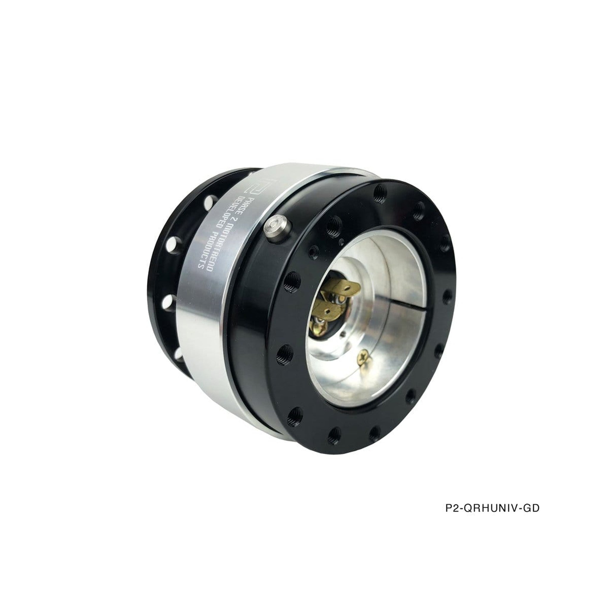 P2M GEN 1 Steering Wheel Hub Quick Release Black w/ Silver Ring - Universal