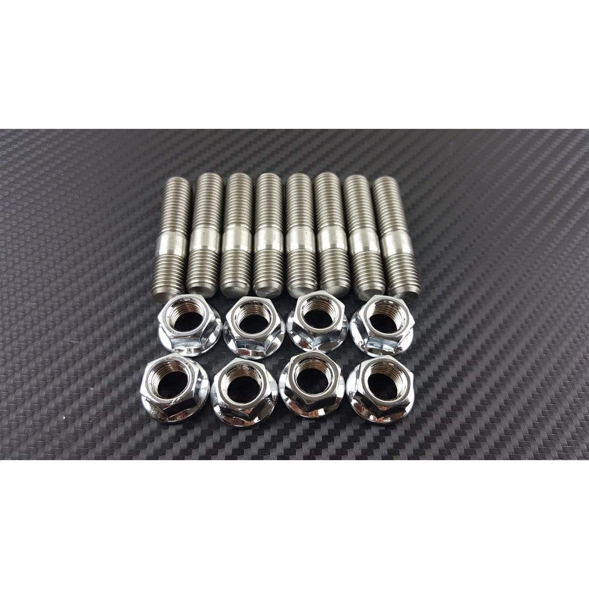 P2M Stainless Exhaust Manifold Double Head Stud Nut Set M10X1.25 : 4 Cyl Set