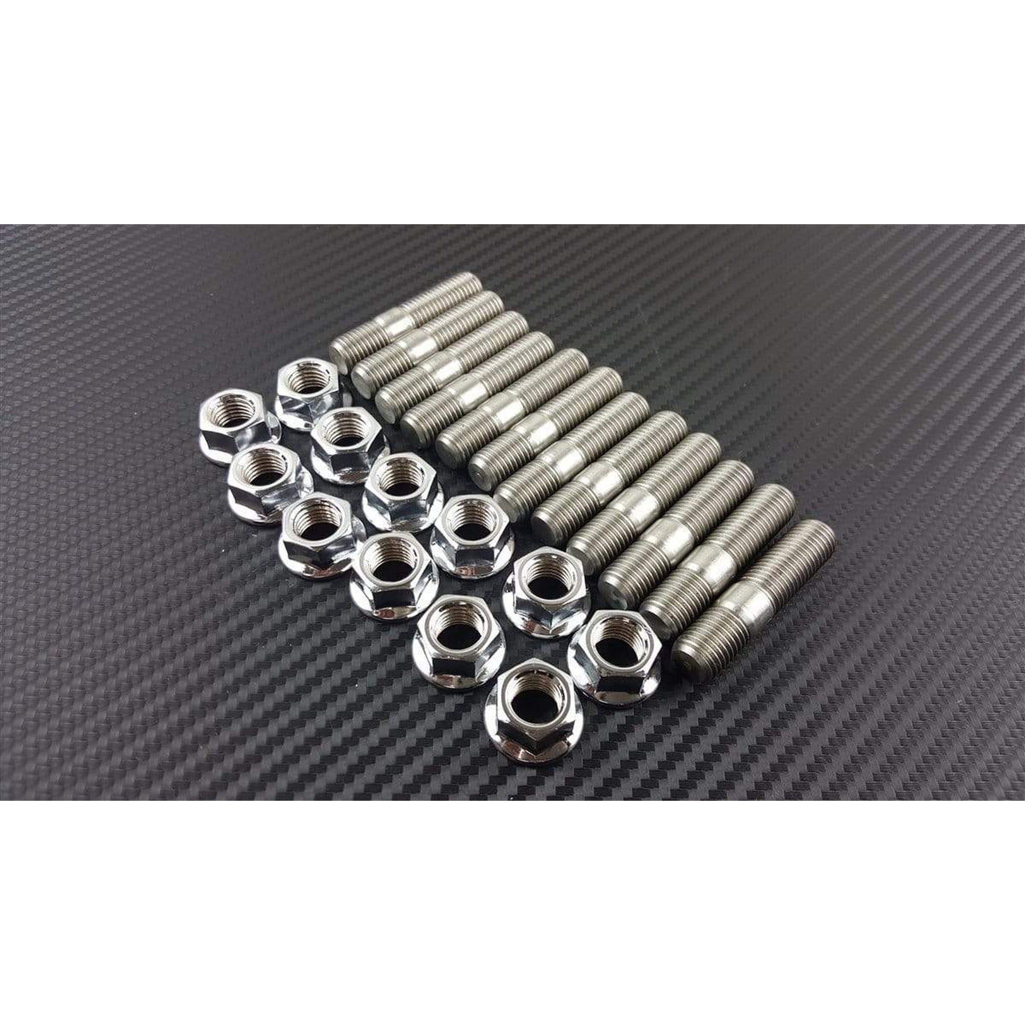 P2M Stainless Exhaust Manifold Double Head Stud Nut Set M10X1.25 : 6 Cyl Set