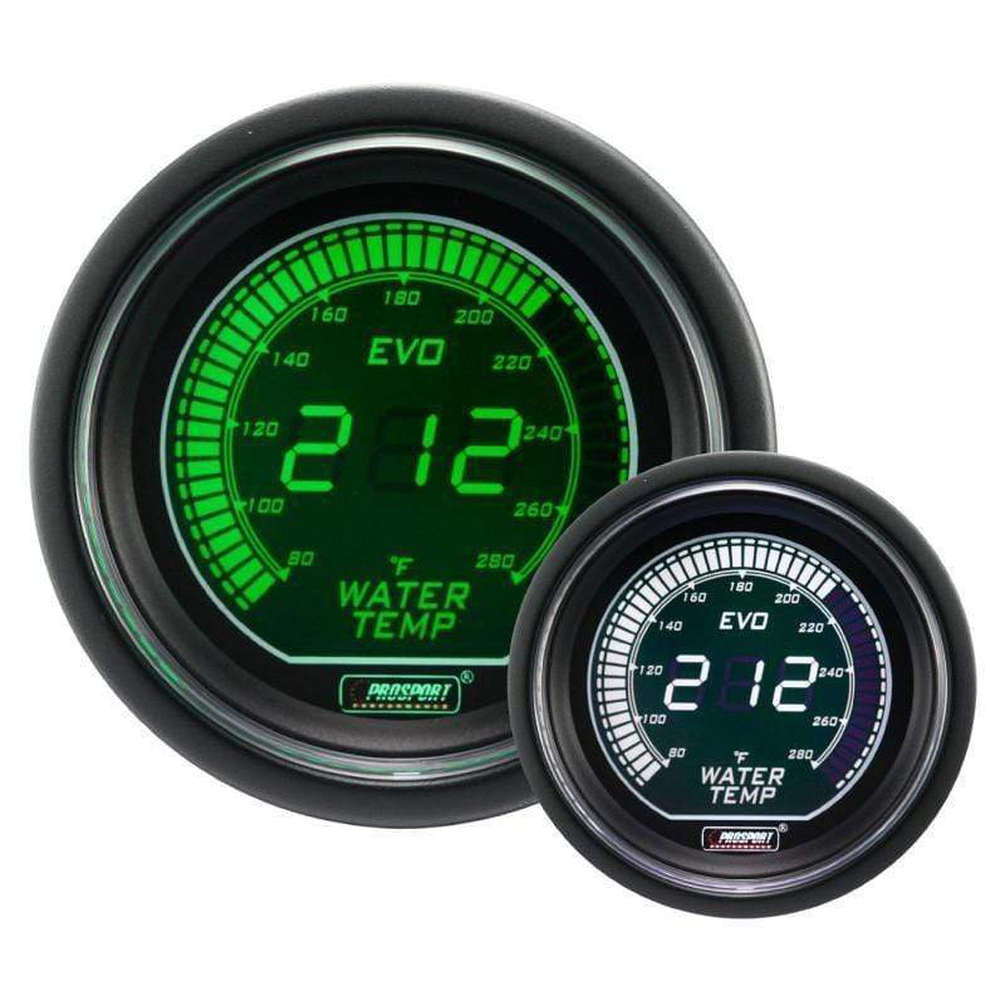 Prosport Evo Electrical Water Temperature Gauge - Green/White