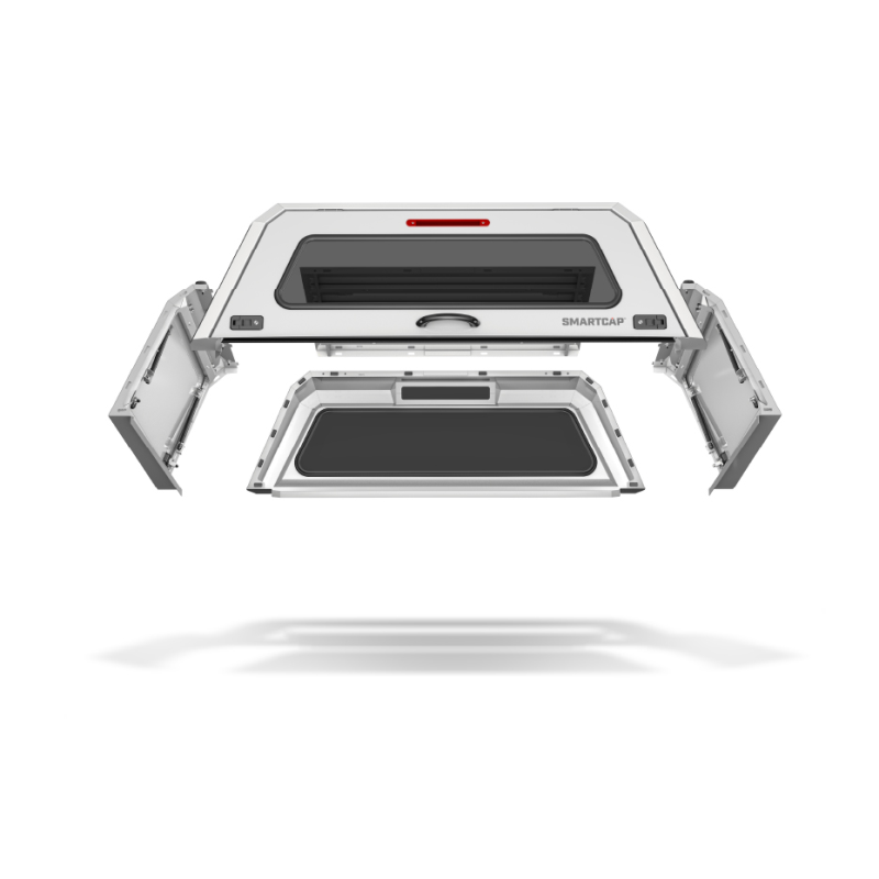 SmartCap OEM White Truck Bed Cap EVOc Commercial Series w/ Horizontal Locks Model EC1005-WH
