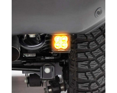 Ford Bronco Black Under Rear Bumper LED Kit with 2 3" Amber LED Pod Lights by Zroadz