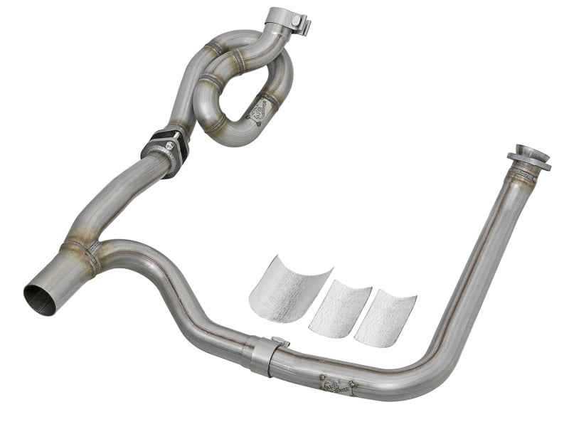 aFe POWER Twisted Steel Y-Pipe w/ Loop Relocation Pipe 12-18 Jeep Wrangler (JK) V6 3.6L 48-46207-PK