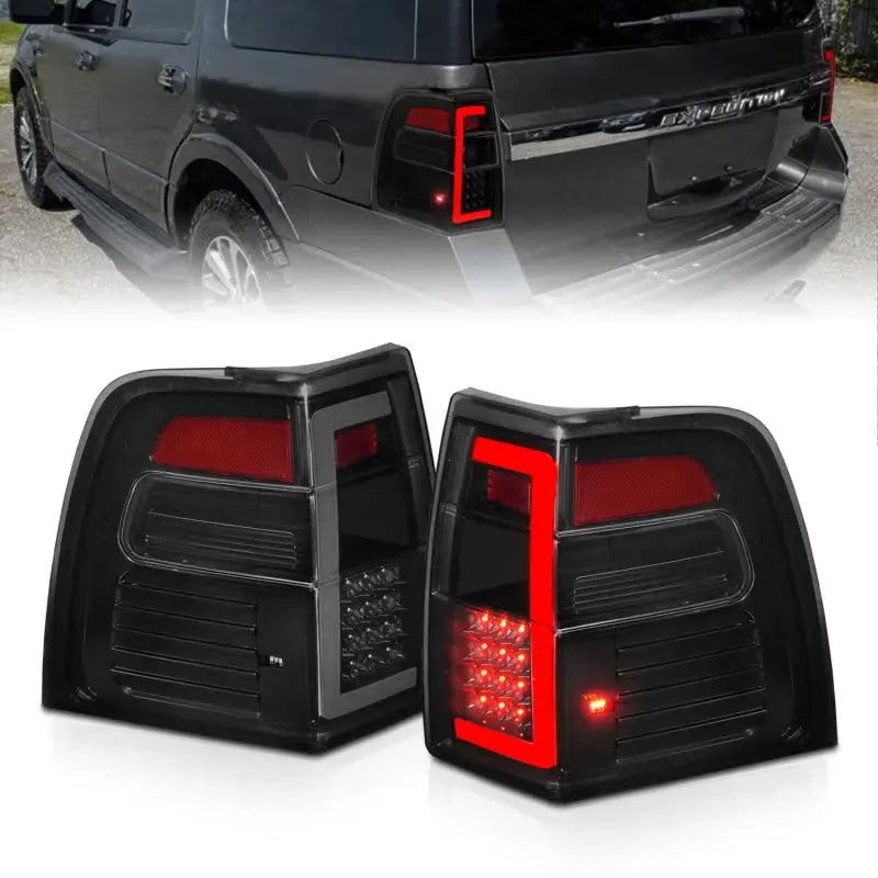 ANZO 07-17 Ford Expedition LED Taillights w/ Light Bar Black Housing Smoke Lens anz311409