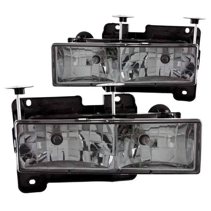 ANZO 1988-1998 Chevrolet C1500 Crystal Headlights w/ Smoke Lens 111061