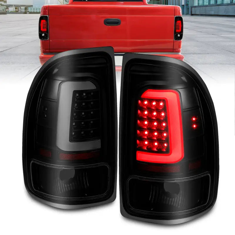 ANZO 1997-2004 Dodge Dakota LED Taillights Black Housing Smoke Lens Pair - 311348 anz311348