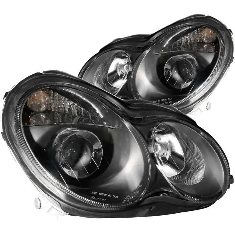 ANZO 2001-2007 Mercedes Benz C Class W203 Projector Headlights Black 121079