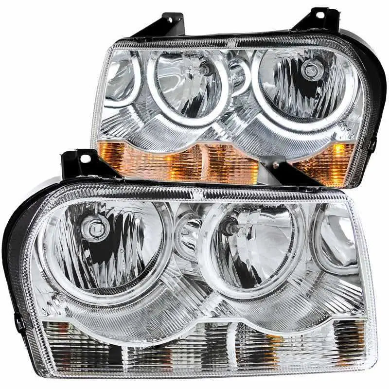 ANZO 2005-2010 Chrysler 300 Crystal Headlights w/ Halo Chrome (CCFL) 121137