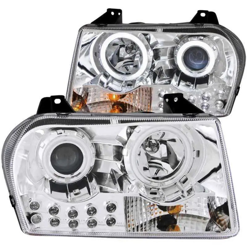 ANZO 2005-2010 Chrysler 300 Projector Headlights w/ Halo Chrome 121136