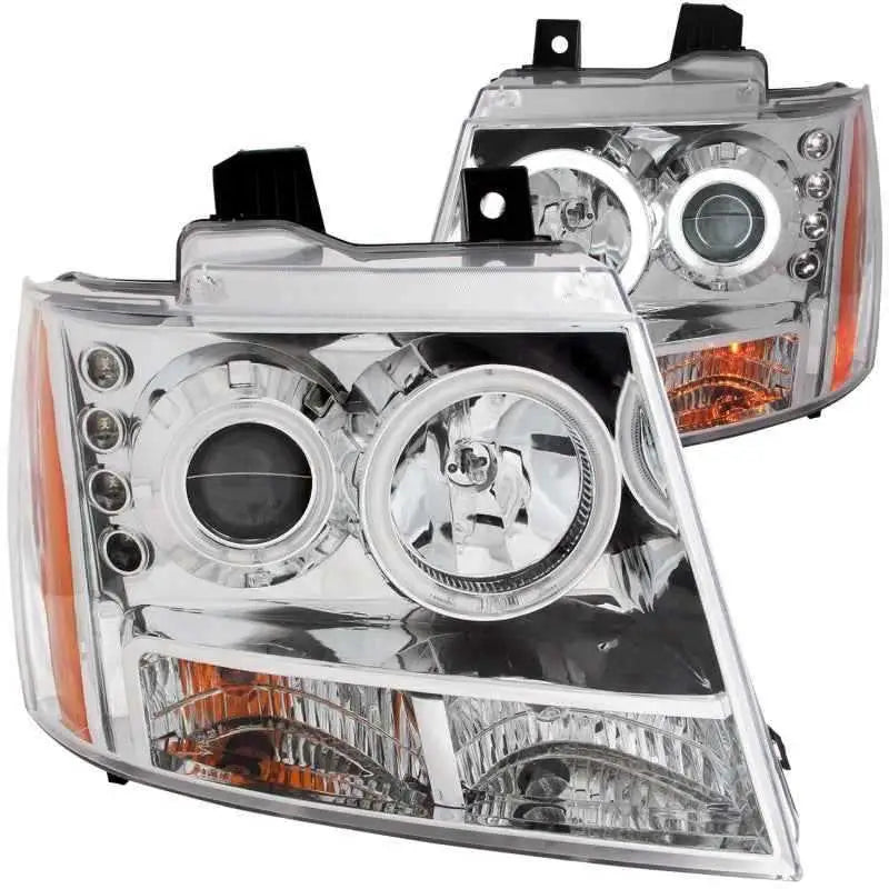 ANZO 2007-2013 Chevrolet Avalanche Projector Headlights w/ Halo Chrome 111108