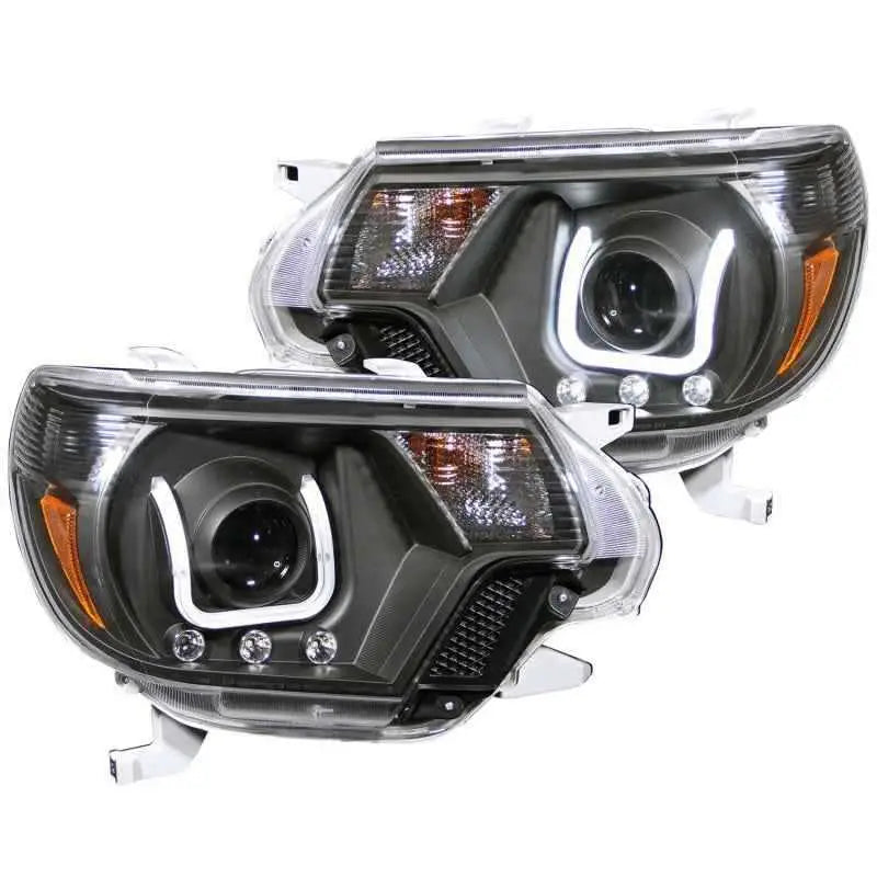ANZO 2012-2015 Toyota Tacoma Projector Headlights w/ U-Bar Black 111290