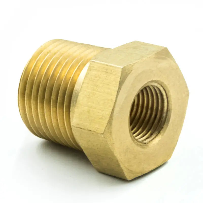 Autometer Brass Adapter Fitting - 3/8in NPT Male - 1/8in NPT Female - 2284 atm2284