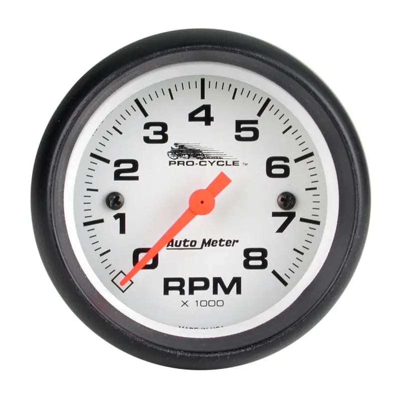 Autometer Pro-Cycle Gauge Tach 2 5/8in 8K Rpm 2&4 Cylinder White - 19325 atm19325
