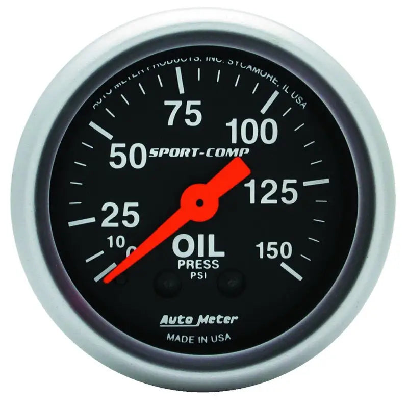 Autometer Sport Comp 52mm Mechanical 0-150 PSI Oil Pressure Gauge - 3323 atm3323