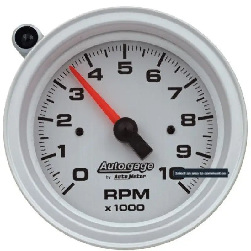 AutoMeter Tachometer Gauge 10K RPM 3 3/4in Pedestal w/Ext. Shift-Light - Silver Dial/Black Case - 233909 atm233909