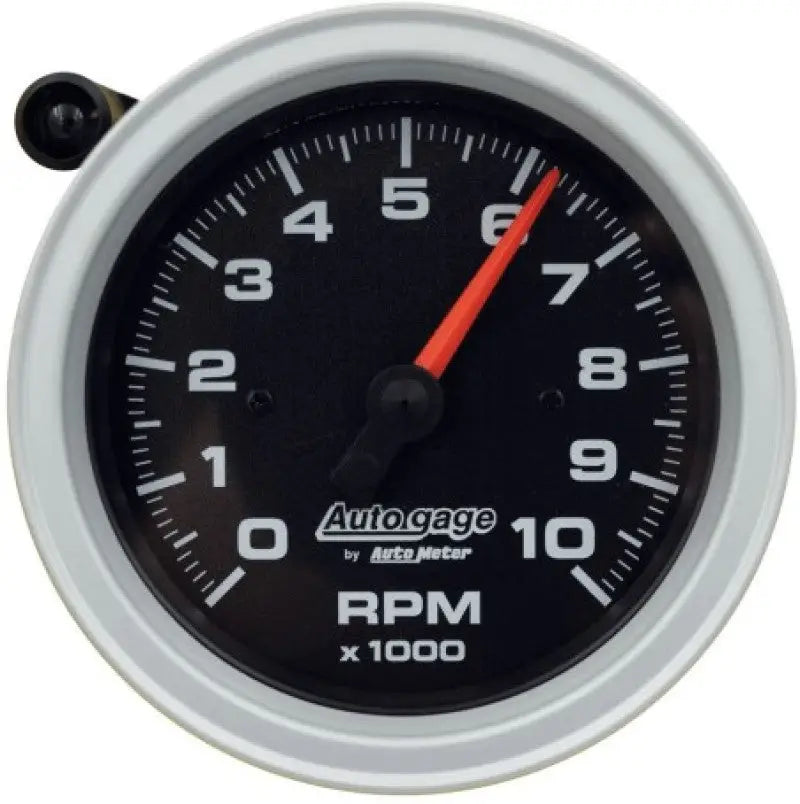 AutoMeter Tachometer Gauge 10K RPM 3 3/4in Pedestal w/Ext. Shift-Light - Black Dial/Black Case - 233908 atm233908