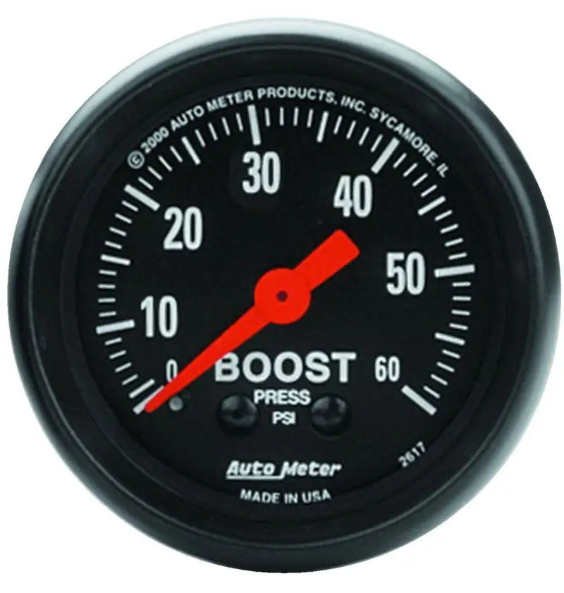 Autometer Z Series 52mm 0-60 PSI Mechanical Boost Gauge - 2617 atm2617