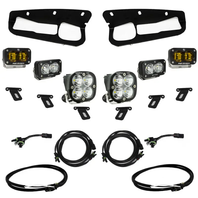 Baja Designs 21-22 Ford Bronco w/Steel Bumper S2 SAE Pro Fog Pocket Light Kit - Amber baj448179