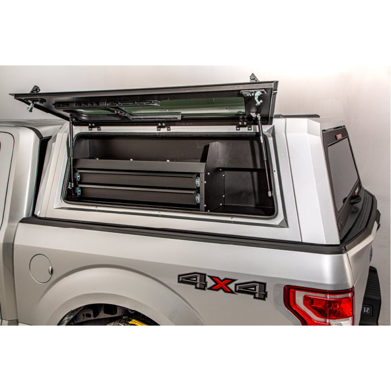 SmartCap Matte Black Truck Bed Cap Drawer-Bin Left Side Mount Fits Series Caps Model SA050613
