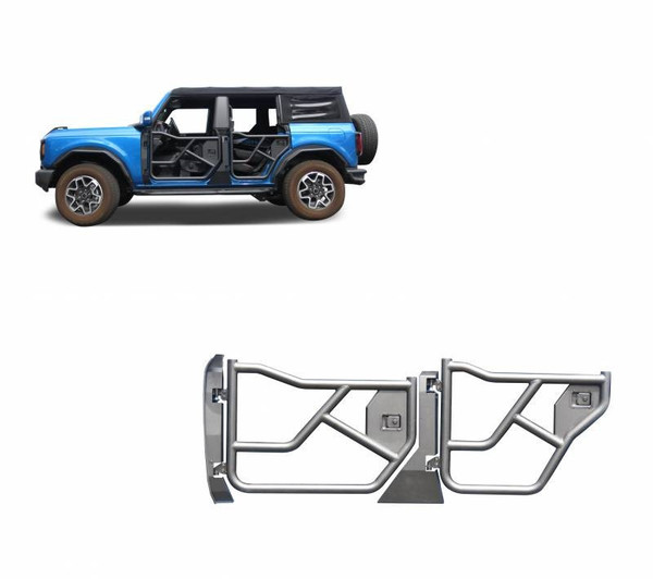 Ford Bronco D Tubular Full Set Doors Black by Black Horse
