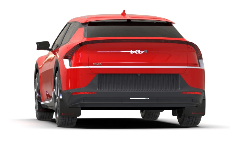 Rally Armor 22-23 Kia EV6 Black UR Mud Flap Red Logo ralMF91-UR-BLK-RD