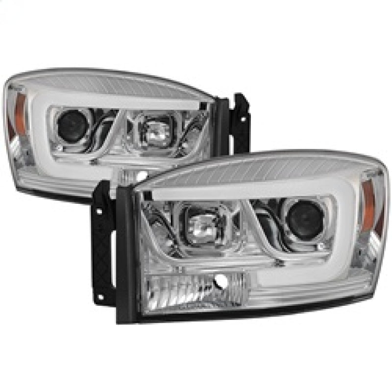 Spyder Dodge Ram 1500 06-08 V2 Projector Headlights - Light Bar DRL - Chrome (PRO-YD-DR06V2-LB-C) spy5085290