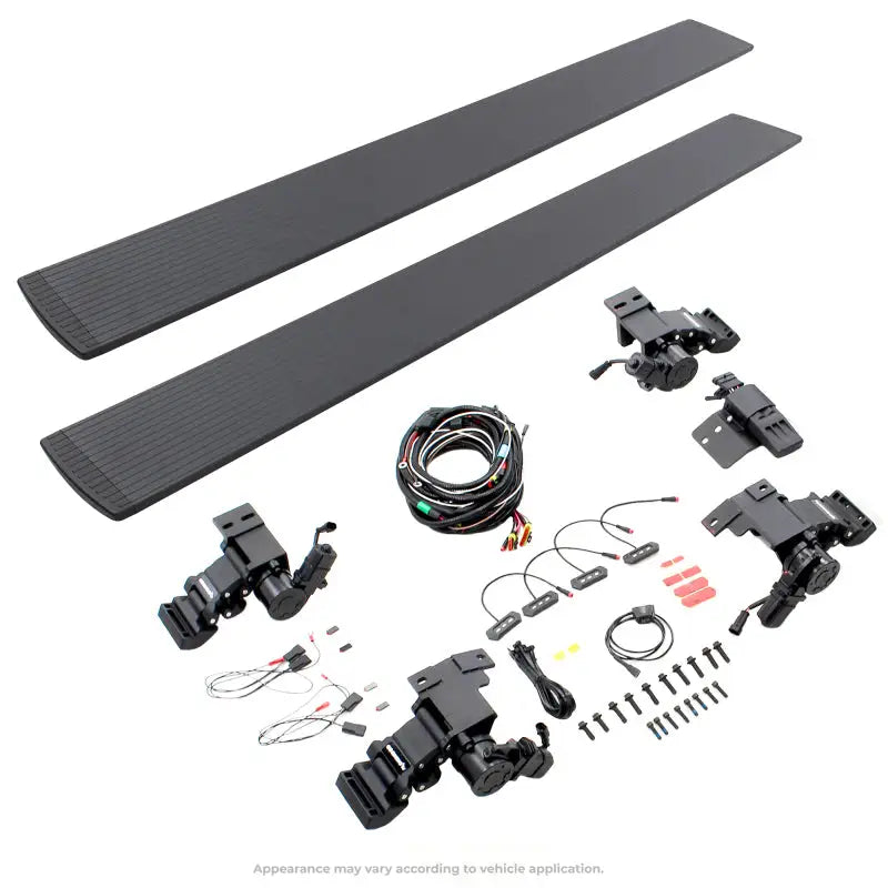Go Rhino 07-13 Chevrolet Silverado 1500 4DR Crew Cab E1 Electric Running Board Kit - Textured Black gor20404587pc