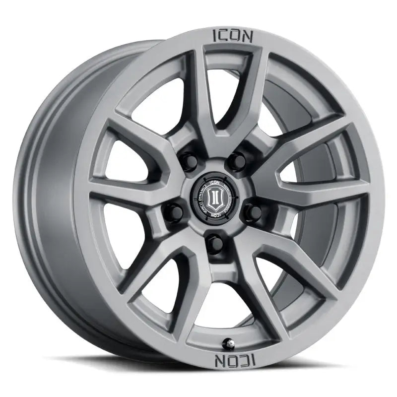 ICON Vector 5 17x8.5 5x150 25mm Offset 5.75in BS 110.1mm Bore Titanium Wheel - 2617855557TT ico2617855557tt