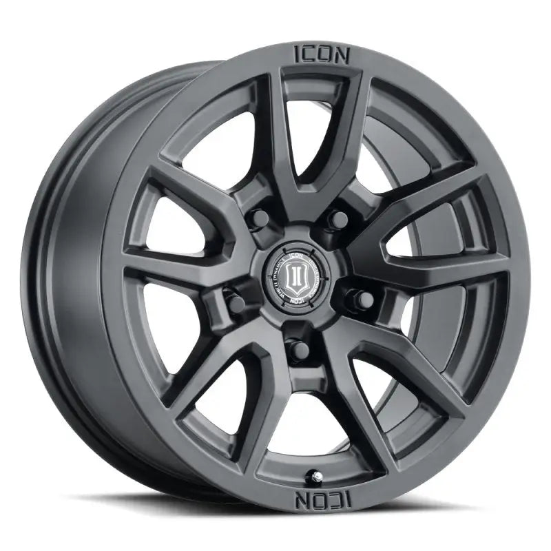 ICON Vector 5 17x8.5 5x150 25mm Offset 5.75in BS 110.1mm Bore Satin Black Wheel - 2617855557SB ico2617855557sb