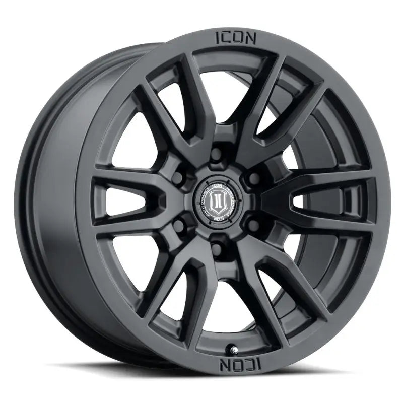 ICON Vector 6 17x8.5 6x135 6mm Offset 5in BS 87.1mm Bore Satin Black Wheel - 2417856350SB ico2417856350sb