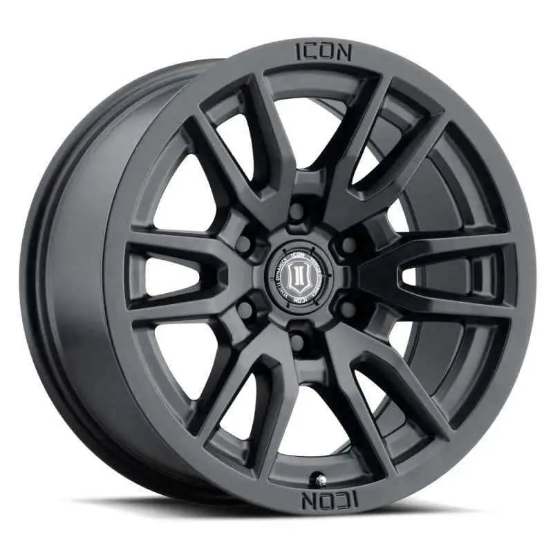 ICON Vector 6 17x8.5 6x5.5 25mm Offset 5.75in BS 93.1mm Bore Satin Black Wheel 2417858357SB