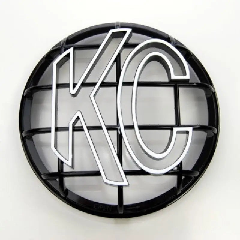 KC HiLiTES 6in. Round ABS Stone Guard for Apollo Lights (Single) - Black w/White KC Logo - 7216 kcl7216