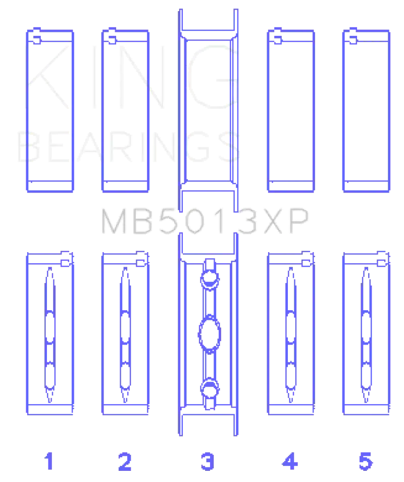 King Chevy LS1 / LS6 / LS3 (Size 001) Performance Main Bearing Set kingmb5013xp001