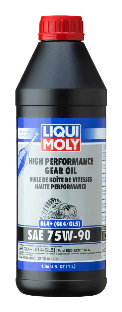 LIQUI MOLY 1L High Performance Gear Oil (GL4+) SAE 75W90 - Case of 6 20012