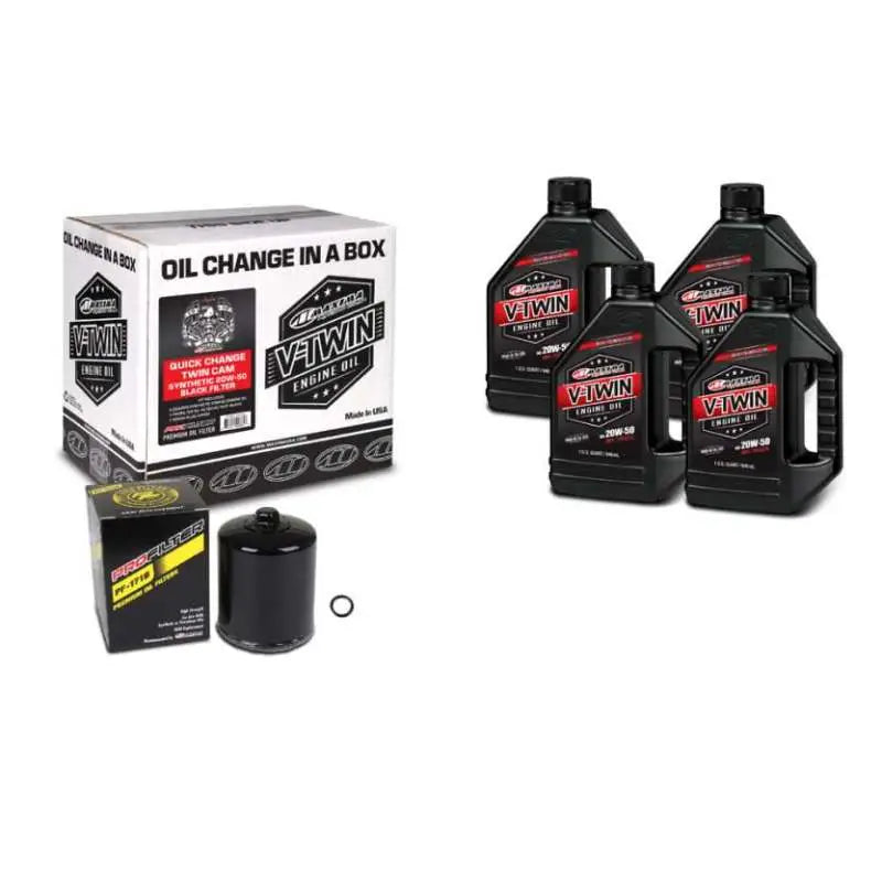 Maxima V-Twin Quick Change Kit Synthetic w/ Black Filter Twin Cam mxa90-119014pb