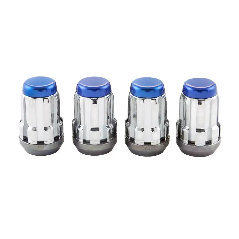 McGard SplineDrive Lug Nut (Cone Seat) M12X1.5 / 1.24in. Length (4-Pack) - Blue Cap (Req. Tool) mcg65357bc
