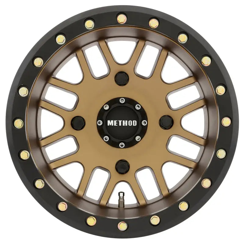 Method MR406 UTV Beadlock 14x10 5+5/-2mm Offset 4x156 132mm CB Method Bronze w/Matte Blk Ring Wheel mrwmr40641046955b