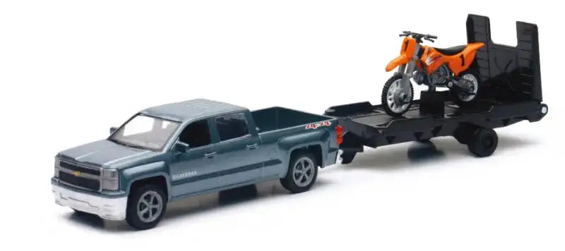 New Ray Toys Chevy Silverado Pickup with Dirt Bike/ Scale - 1:43 676086