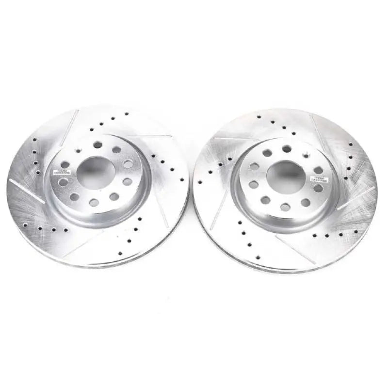 Power Stop 06-13 Audi A3 Front Evolution Drilled & Slotted Rotors - Pair - EBR898XPR psbebr898xpr