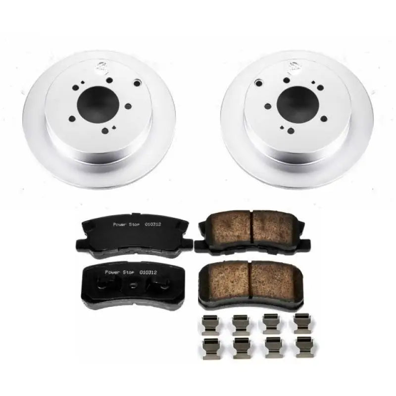 Power Stop 09-15 Mitsubishi Lancer Rear Z17 Evolution Geomet Coated Brake Kit - CRK5499 psbcrk5499