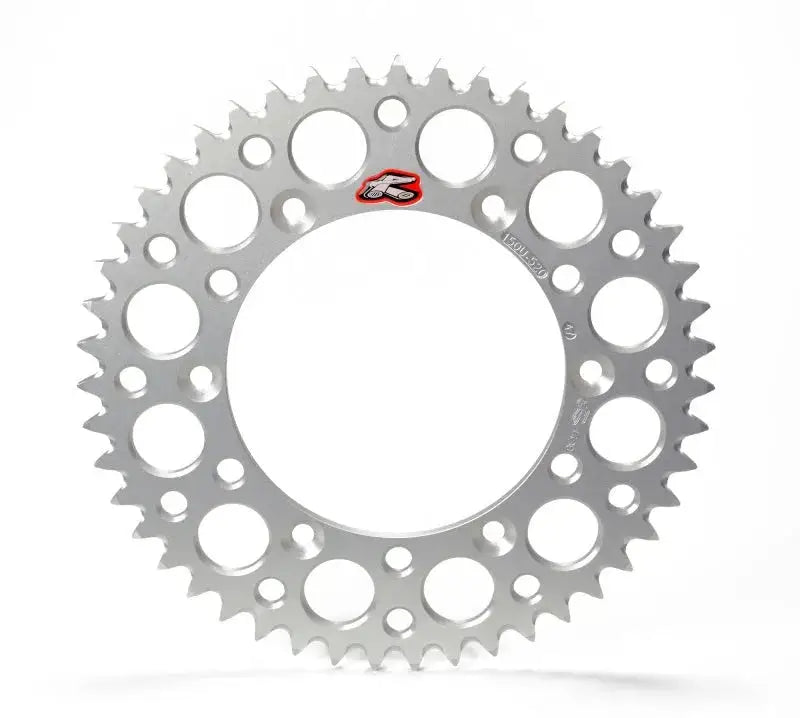 Renthal 02-23 Yamaha YZ 125/ YZ 250/F/X/ YZ450F Rear Grooved Sprocket - Silver 520-49P Teeth 596938